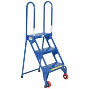 Vestil 3 Step Folding Ladder with Wheels FLAD-3